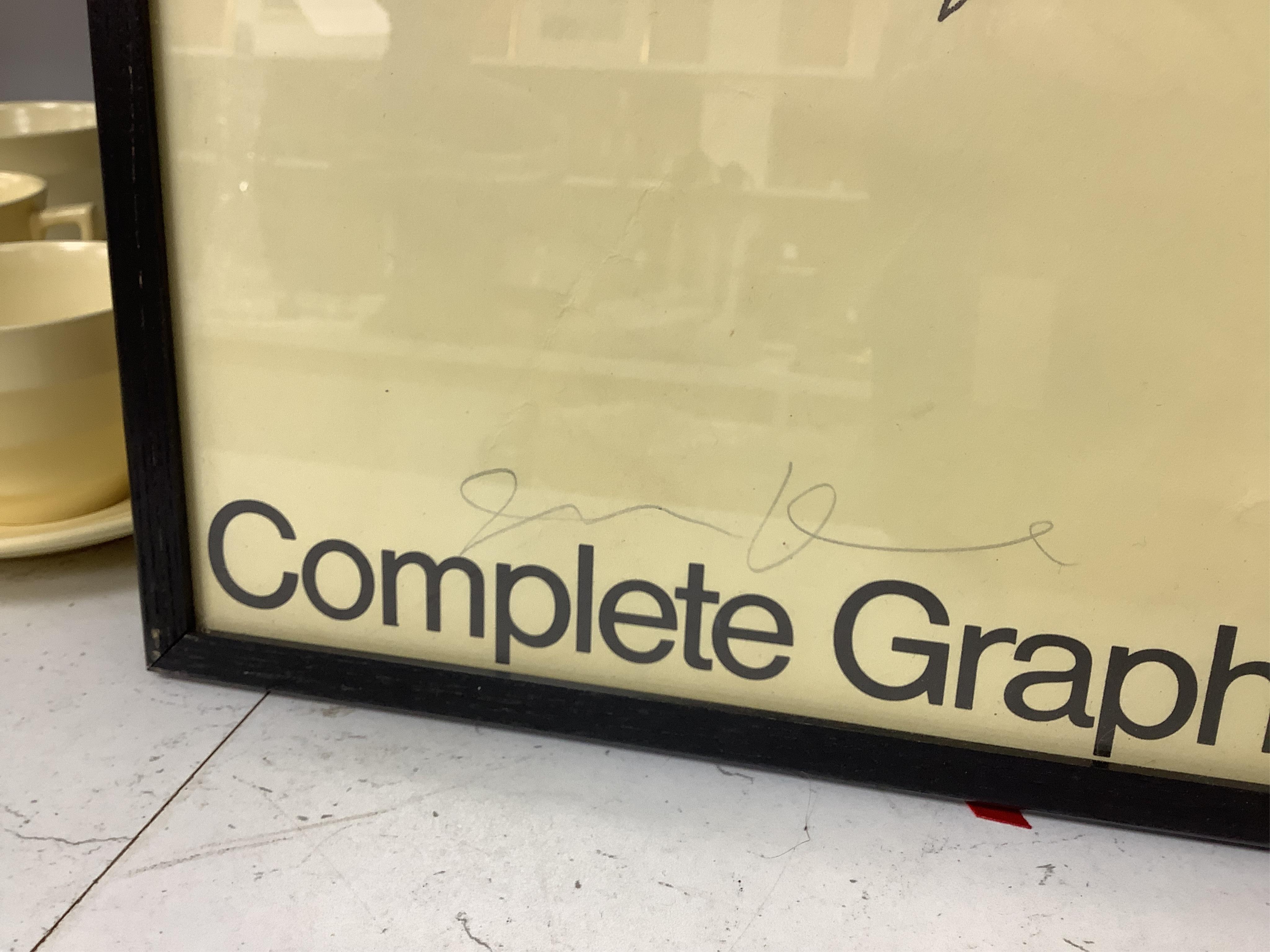 Jim Dine (American, b.1935), a signed framed poster, ‘Rainbow’, produced for the complete graphics exhibition at Galerie Mikro Berlin, April 1970, signed by Dine in pencil above the title across the bottom of the poster,